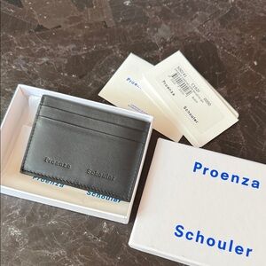 Proenza Schouler Origami Black Leather Card Holder NWT